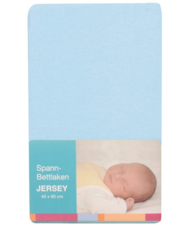 Baby Plus Spannbettlaken Jersey hellblau 40x90cm