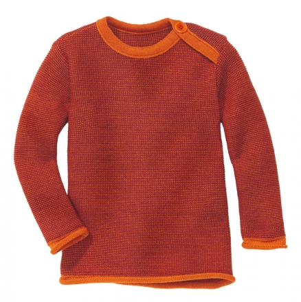 Disana Melange-Pullover 62/68 orange-bordeaux