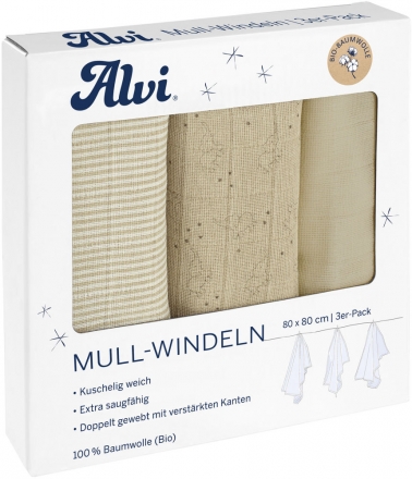 Alvi Muslin cloth Starfant 3pcs. 80x80cm