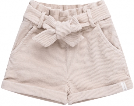 Leevje Paperbag Short aus Cord mit Schleife