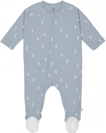 Lässig Pyjama GOTS mit Fuß 50/56 Blocks light blue