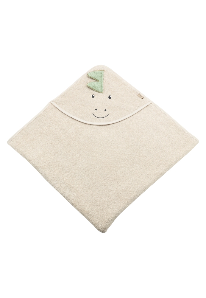 Sterntaler Hooded bath towel with motif 100x100cm Dino Rexi beige