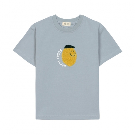 Lässig T-Shirt GOTS 98/104 Lemon light blue