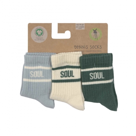 Lässig Tennis socks GOTS 3pack 12-24 months Dark blue light blue