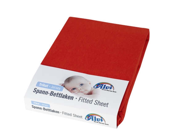 Alvi Spannbettlaken Trikot 70x140 cm  rot