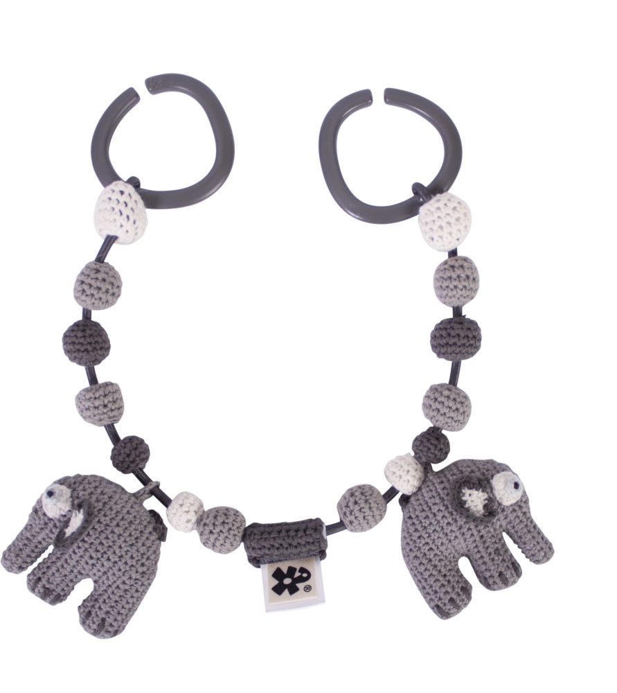 incl. Clips Fanto der Elefant Sebra H/äkel-Kinderwagenkette L/änge 53 cm Powder Blue