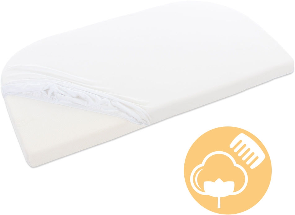 Tobi babybay Jersey Spannbetttuch Deluxe mit Membran passend für Modell Original weiß
