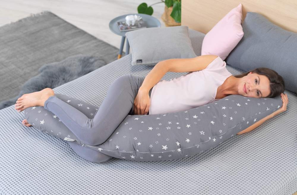 Theraline Nursing pillow Original design 143 dots grey crackling llama