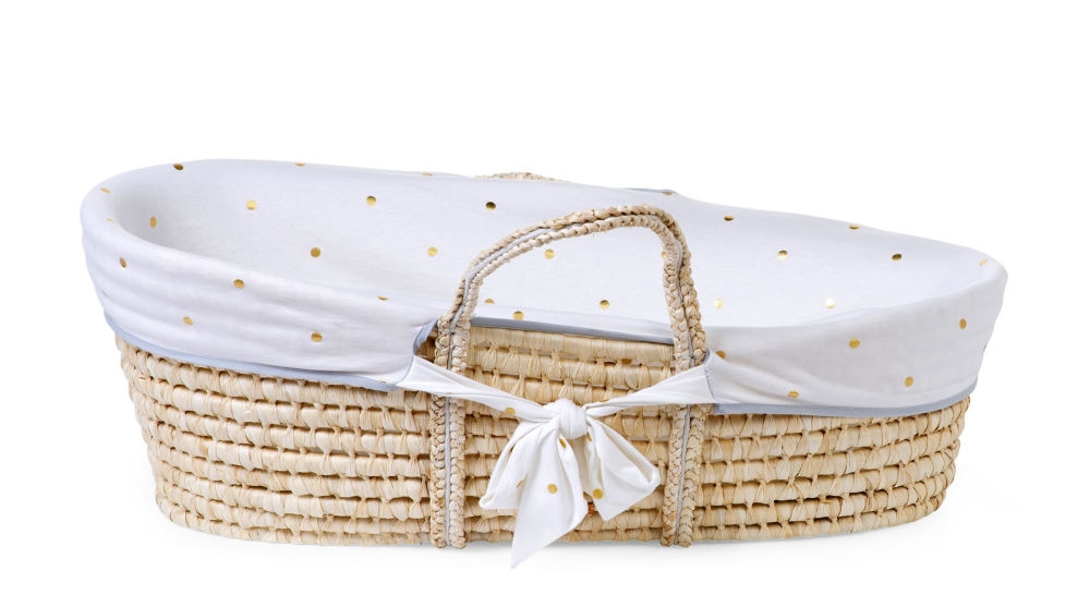 Childhome Moses Basket soft cornhusk natural incl. mattress and