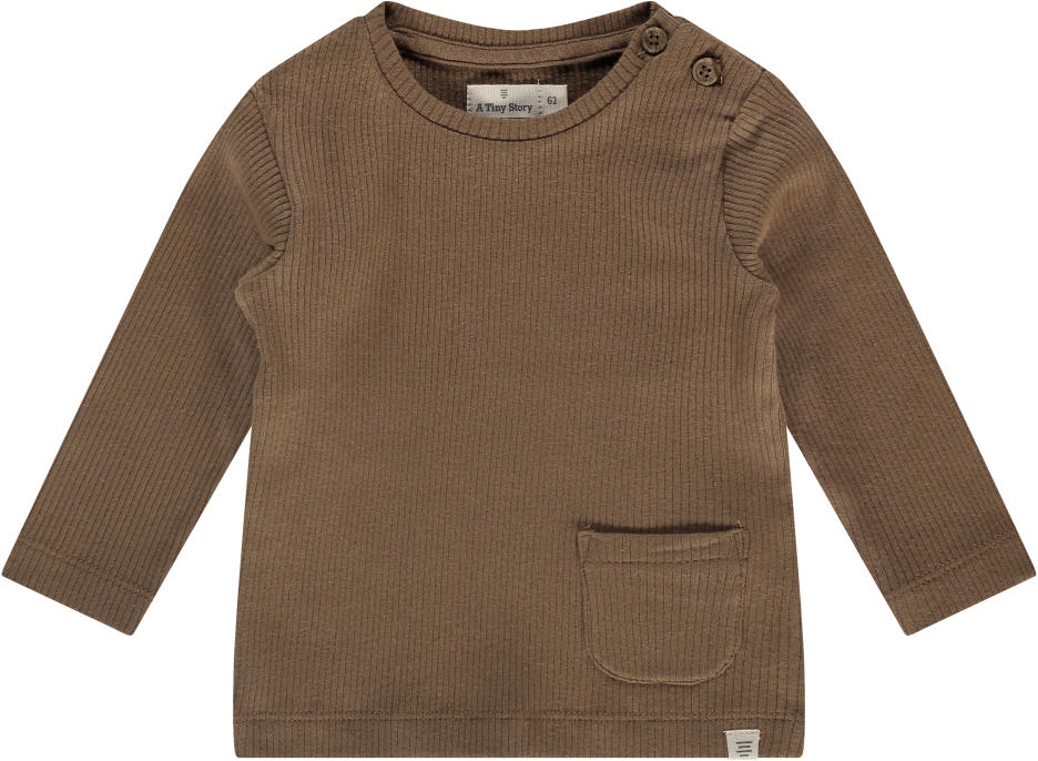 Babyface Baby Langarm-Shirt Bio-Baumwolle/Modal uni coffee mit Tasche Gr.68