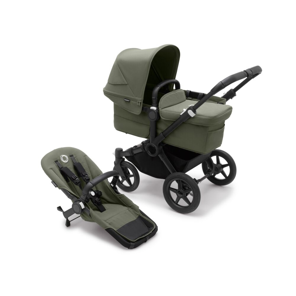 Bugaboo Donkey 5 Mono Complete Black/Forest Green Kinderwagen-Set mit Liegewanne und Sitz
