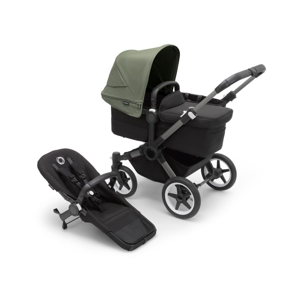 Bugaboo Donkey 5 Mono Complete Graphite/Midnight-Black/Forest Green Kinderwagen-Set mit Liegewanne und Sitz