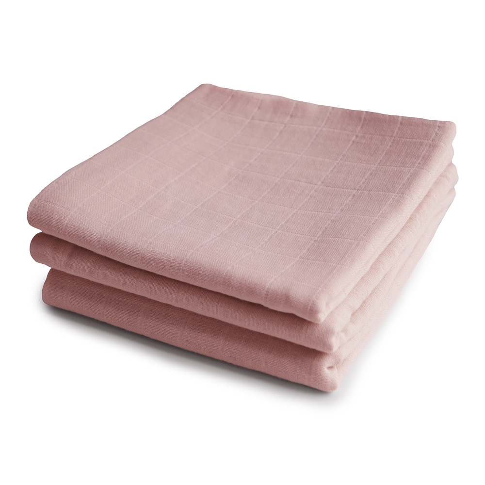 Mushie Musselin Tuch 3-Pack, Blush