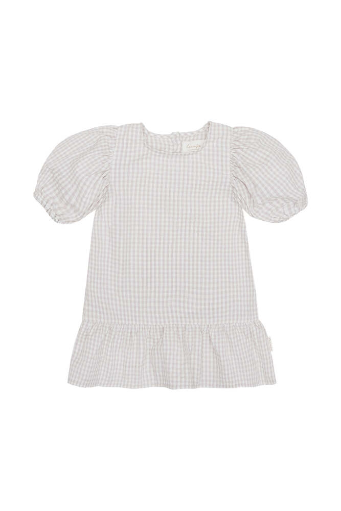 Leevje Kariertes Kleid mit Puffärmeln - 98/104