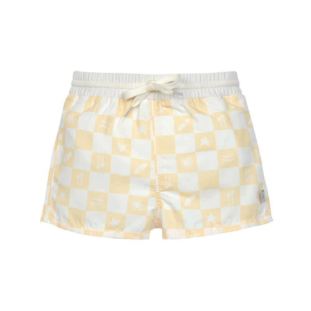 Lässig Badehose mit Windel - Kariert Vanilla/sea salt 74/80