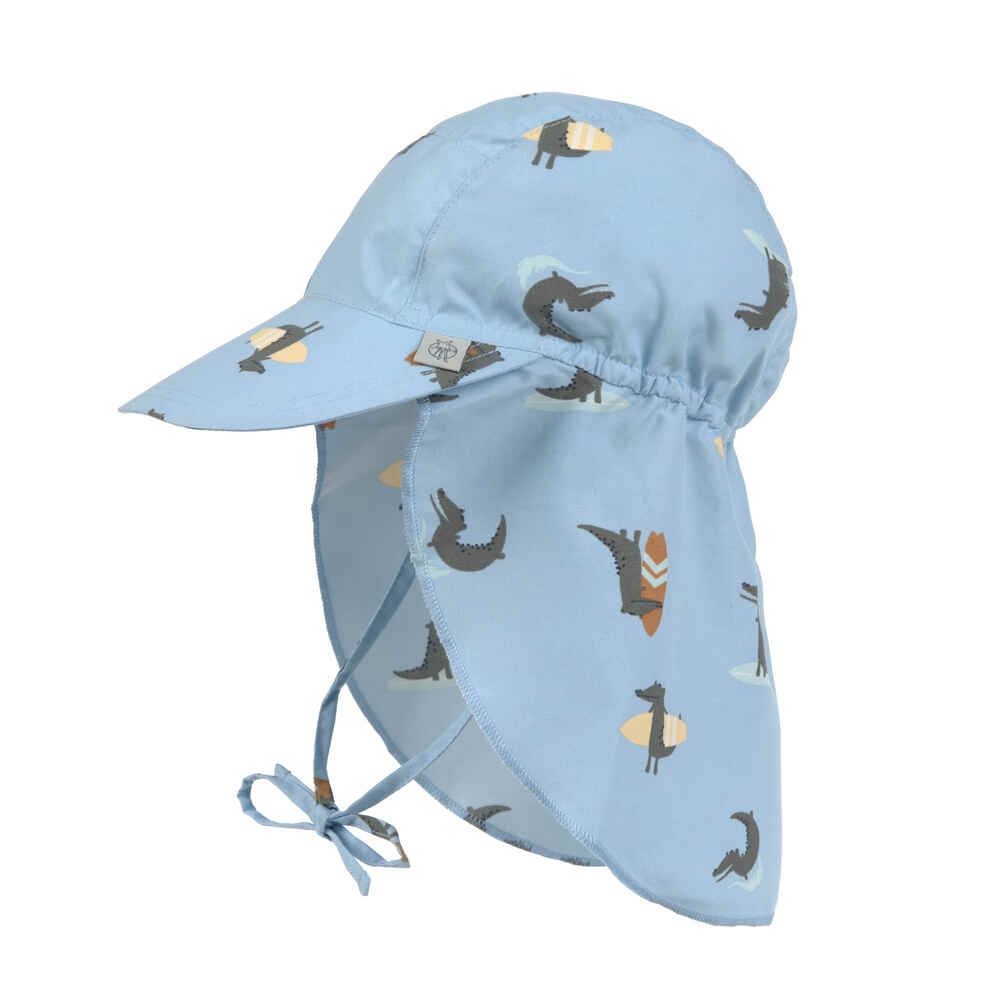 Lässig UV-Schutz 80 Sonnenhut mit Nackenschutz Crocodile sky blue 43/45