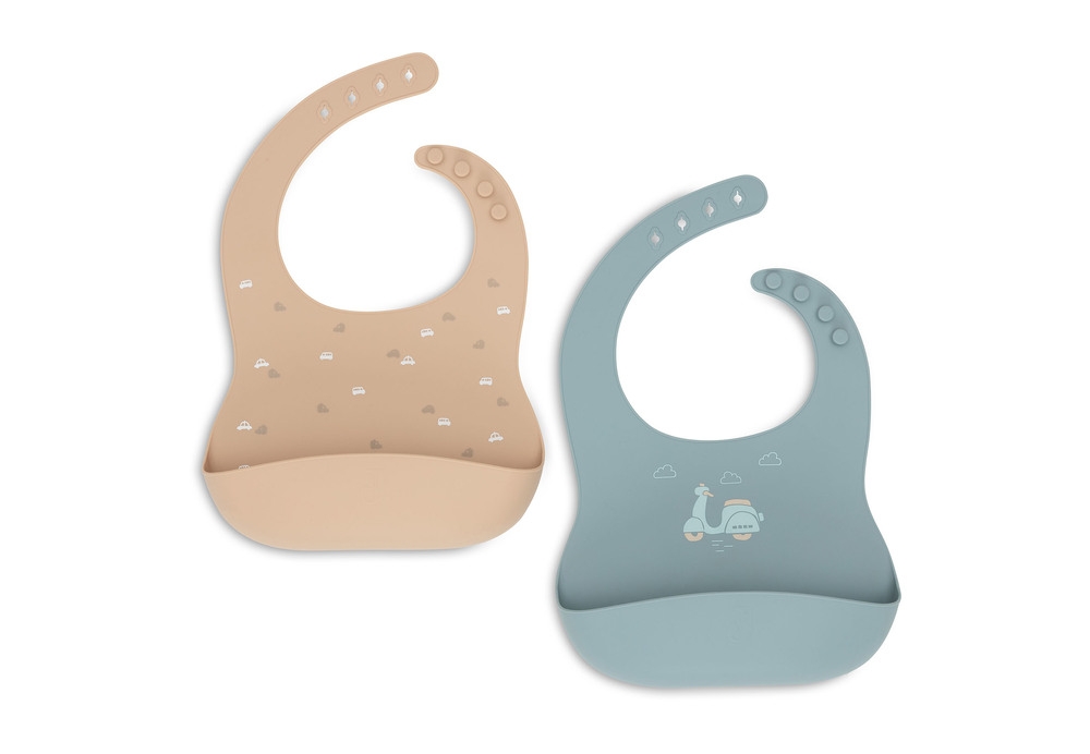 Jollein Lätzchen Silikon On The Go, 2-Pack