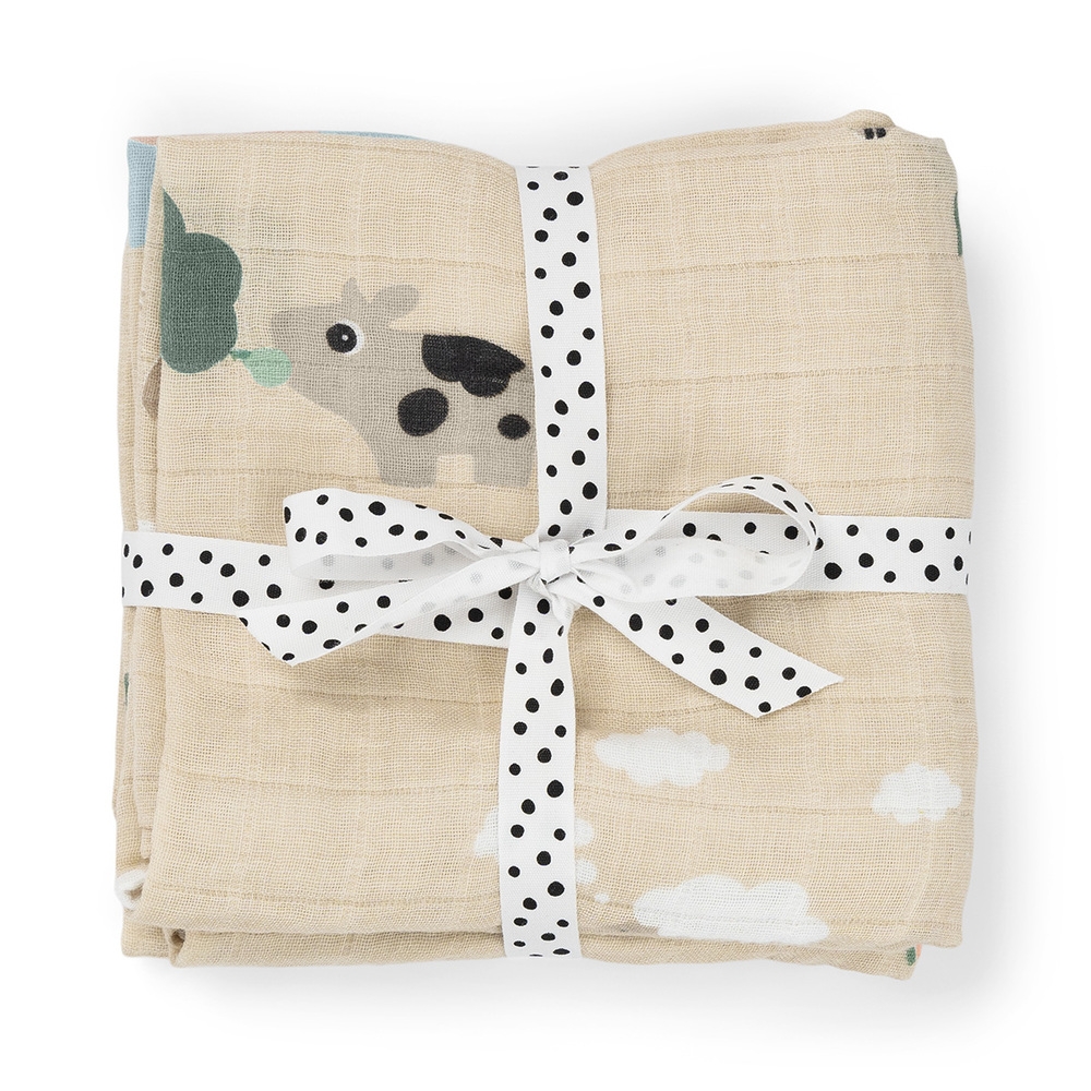 Done by Deer Windeltuch 2er-Pack Tiny farm