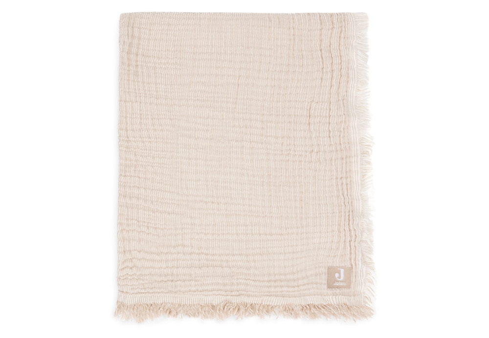 Jollein Decke Wiege Hydrophil 75x100cm Fringe Stripe - Biscuit