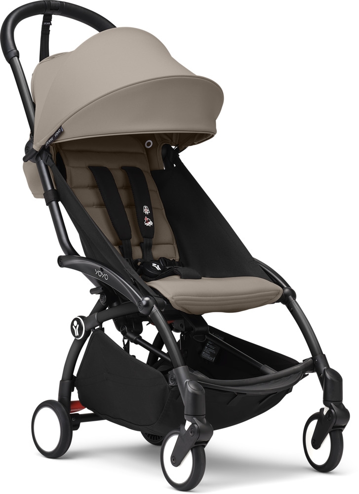 Stokke YOYO³ Kinderwagen - Gestell Schwarz / Taupe - Ab 6 Monaten
