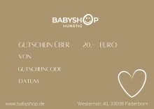 Geschenkgutschein Babyshop Wert 20,-€