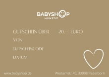 Geschenkgutschein Babyshop Wert 20,-€