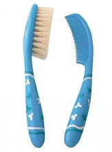 Brush and comb set Primamma blue