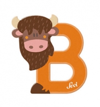 Sevi wooden letter B bison