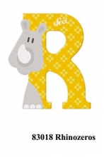 Sevi wooden letter R rhinoceros