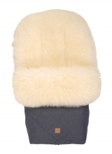 Kaiser footmuff Nelly Ldt. edition lambskin milky sand coll. 19/20 navy melange