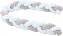 Tobi babybay Baby bed bumper braided white/beige/aqua all babybay models