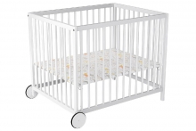 Babyworld Playpen with wheels Louis 92 x 92 cm white