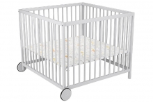 Babyworld Playpen with wheels Louis 92 x 92 cm grey