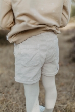 Leevje Paperbag Short aus Cord mit Schleife