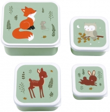 A Little Lovely Company Lunchbox Set 4pcs. Forest Friends