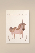 Leevje  Karte Einhorn Magischer Geburtstag aus Holzschliffpappe