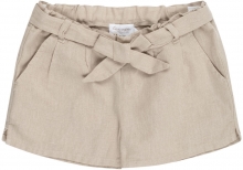 Leevje Shorts mit Gürtel aus Leinen oat