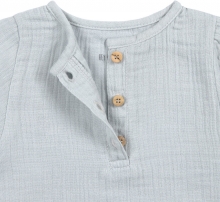 Lässig Musselin Langarmshirt GOTS powder blue Gr. 62/68
