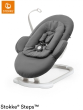 Stokke Steps Newborn Bouncer Wippe Herringbone Grey / White Chassis