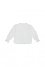 Leevje Baumwollbluse mit floraler Spitze