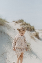Leevje Leinenbluse mit Streifen - beige coffee 86/92 beige coffee