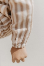 Leevje Leinenbluse mit Streifen - beige coffee 86/92 beige coffee