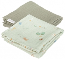 Little Dutch Musselin Tuch Swaddle 70x70, Little Farm / Olive