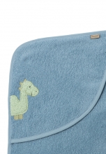 Sterntaler Hooded bath towel with motif 80x80cm Dino Rexi blue