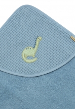 Sterntaler Hooded bath towel with motif 100x100cm Dino Rexi blue