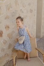 Leevje Maxikleid blue flowers - 86/92