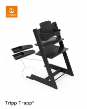 Stokke Hochstuhl Tripp Trapp Buche Black inkl. Baby Set