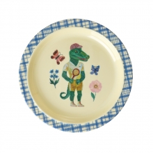 Rice Melamine Kids Plate Nathalie Lété Print - Blue